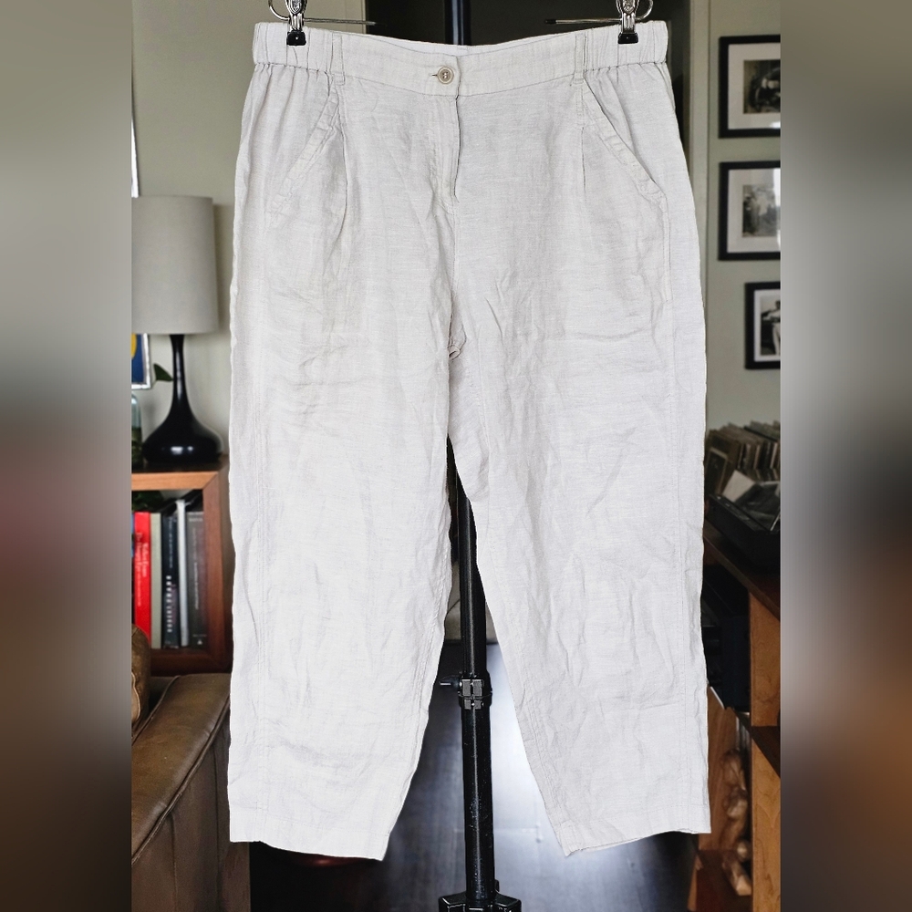 POETRY Women's Linen Cropped Trousers